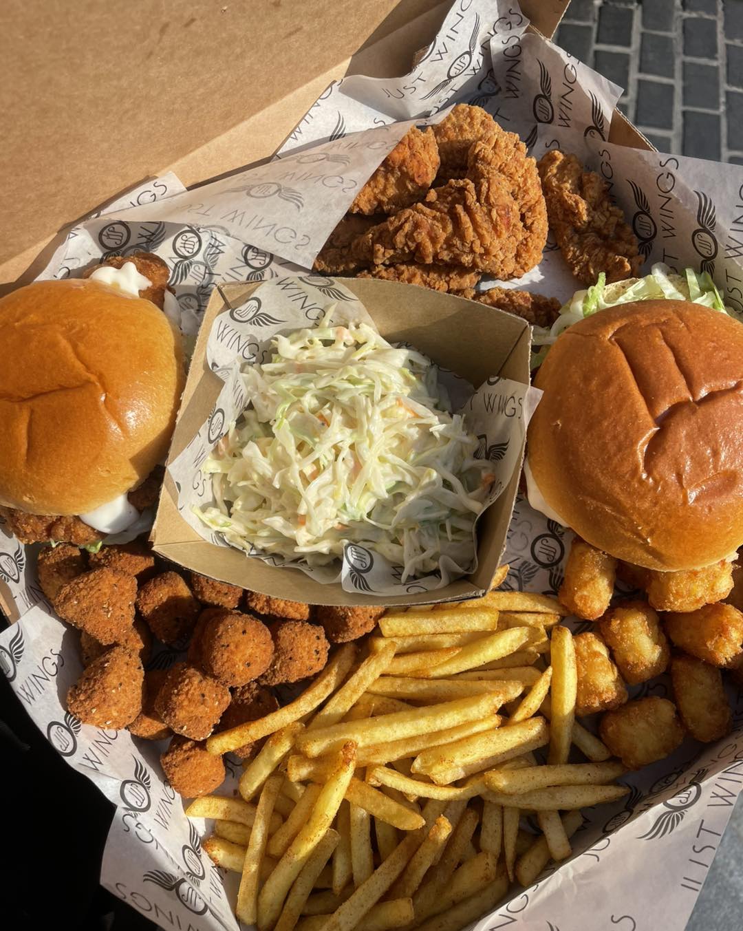 Just Wings food spread